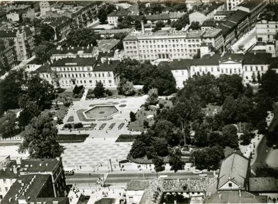 LUBLIN Plac Litewski - widok z lotu ptaka fot. K. Jabłoński Biuro Wydawnicze "RUCH" [przed 1973]